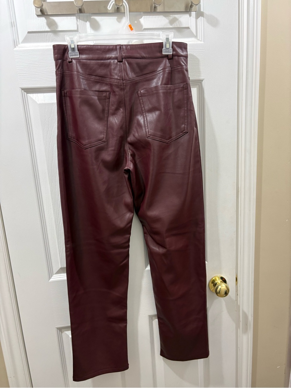 Dynamite Women’s Leather Pants - Burgundy - Picture 2 of 3